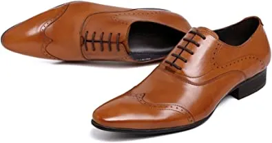 Men's Wingtip Brogue Pointed Toe Oxfords