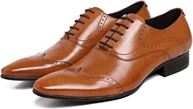 Men's Wingtip Brogue Pointed Toe Oxfords
