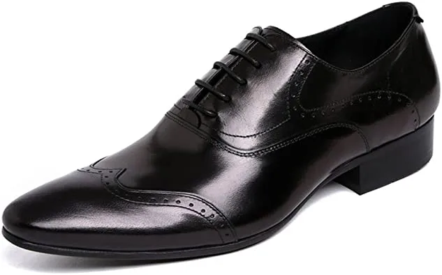 Men's Wingtip Brogue Pointed Toe Oxfords