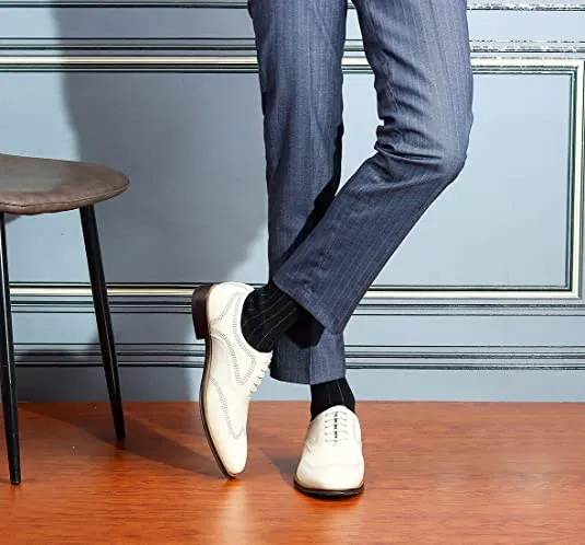 Men's Wingtip Oxfords Ivory White