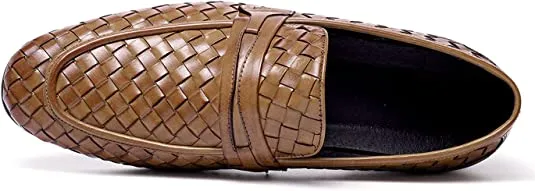 Men's Woven Penny Loafers Brown Black