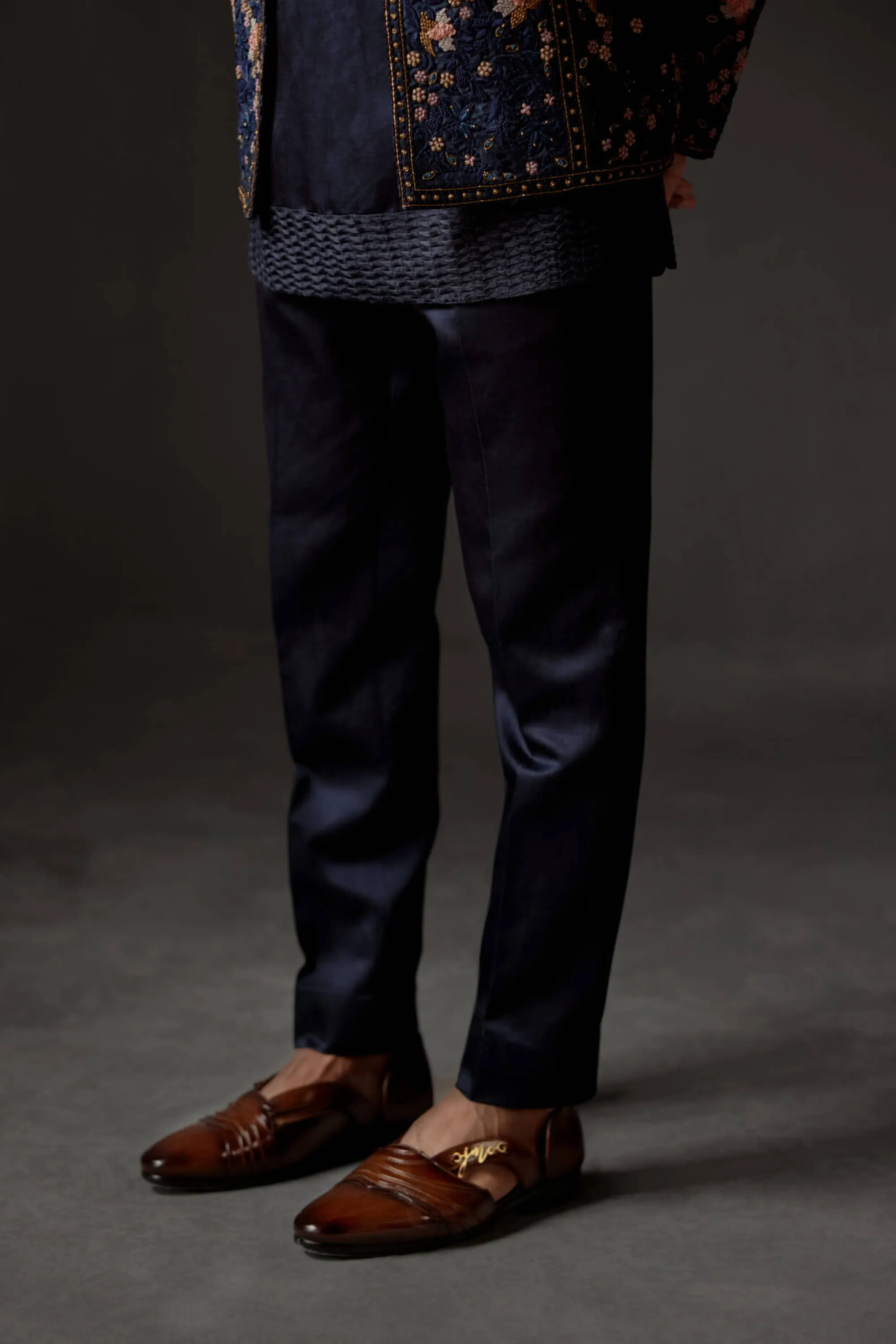 Midnight omber short jacket and kurta set