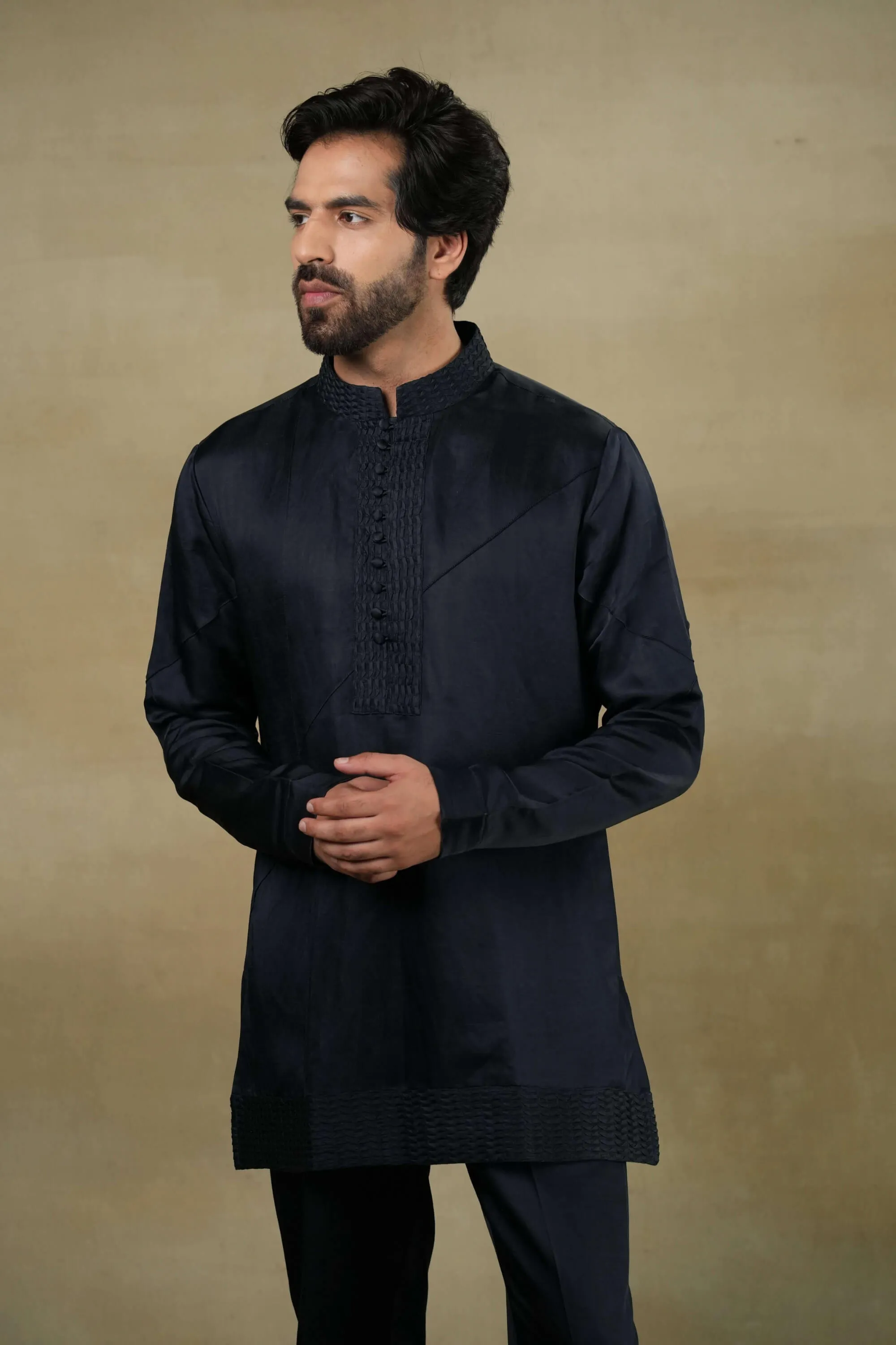 Midnight omber short jacket and kurta set