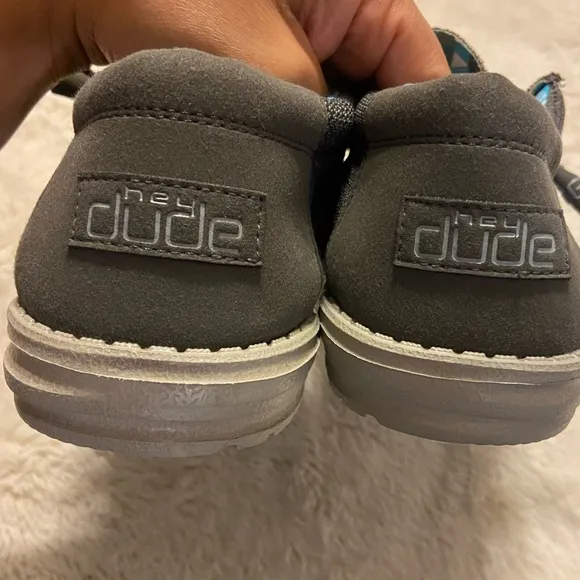 NWT Hey Dude grey/blue men’s Wally Sox Comfortable &amp; Light-Weight Loafer size 14