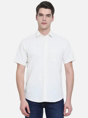 Off-White Printed Slim Fit Casual Shirt | JadeBlue