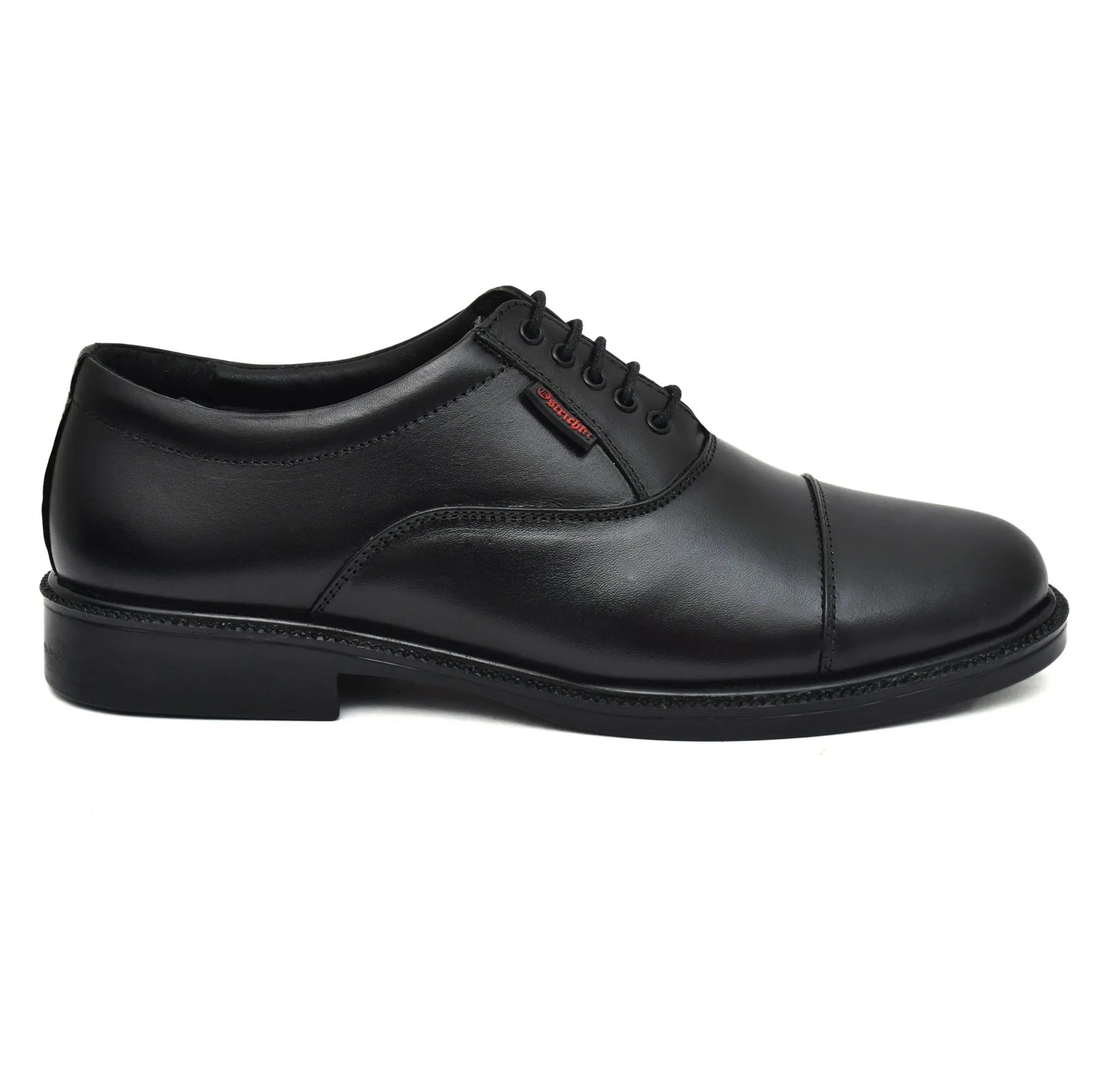 OstrichFit HANDCRAFTED OXFORD BLACK PLAIN FORMAL LACEUP DERBY SHOES WITH CAP TOE FOR MEN ART OF -PS101 BLK Article no: 02