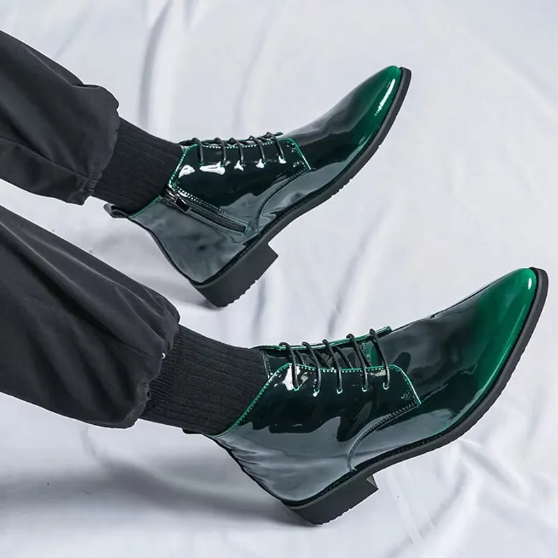 Oxford Shoes Men Dress Bling Purple Shoes
