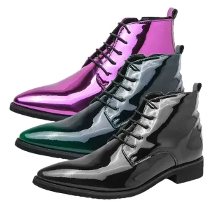 Oxford Shoes Men Dress Bling Purple Shoes