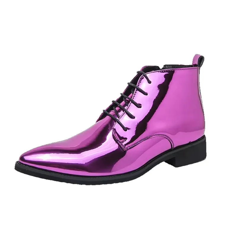 Oxford Shoes Men Dress Bling Purple Shoes