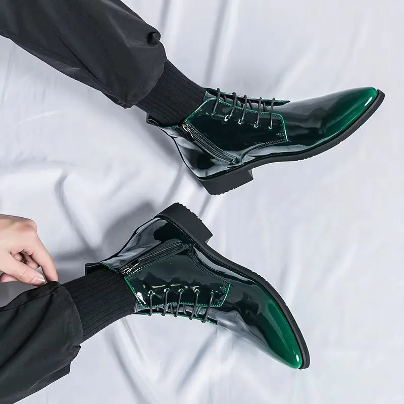Oxford Shoes Men Dress Bling Purple Shoes
