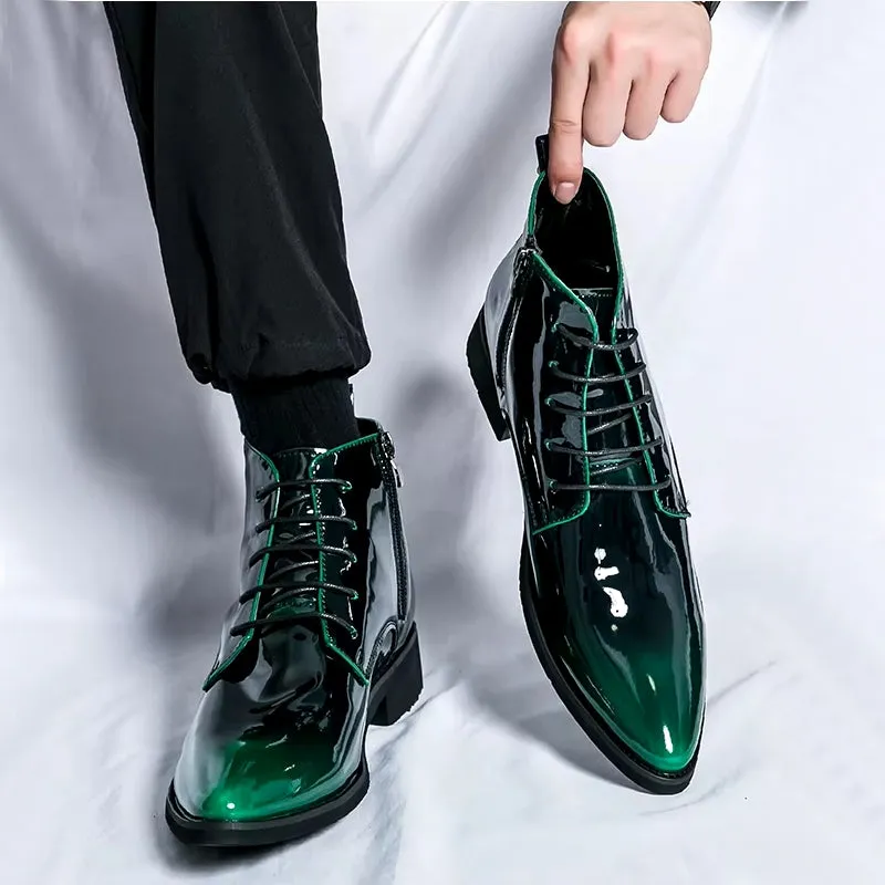 Oxford Shoes Men Dress Bling Purple Shoes