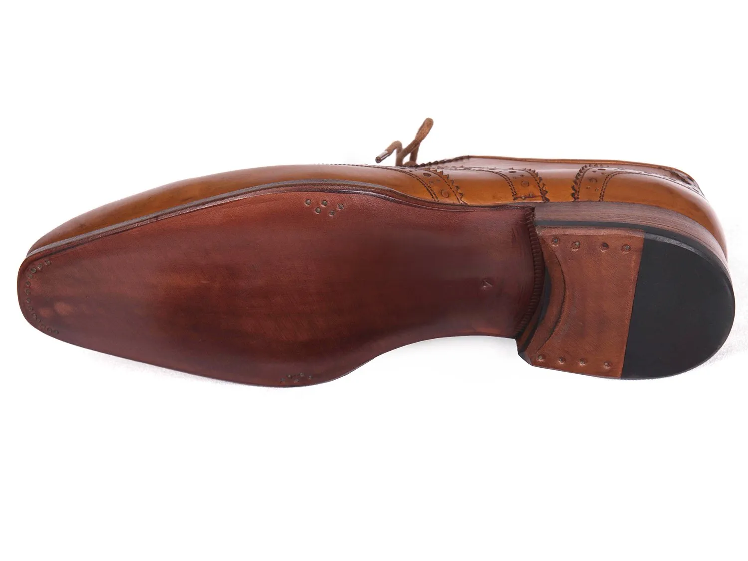 Paul Parkman Men's Leather Wingtip Oxfords in Cognac