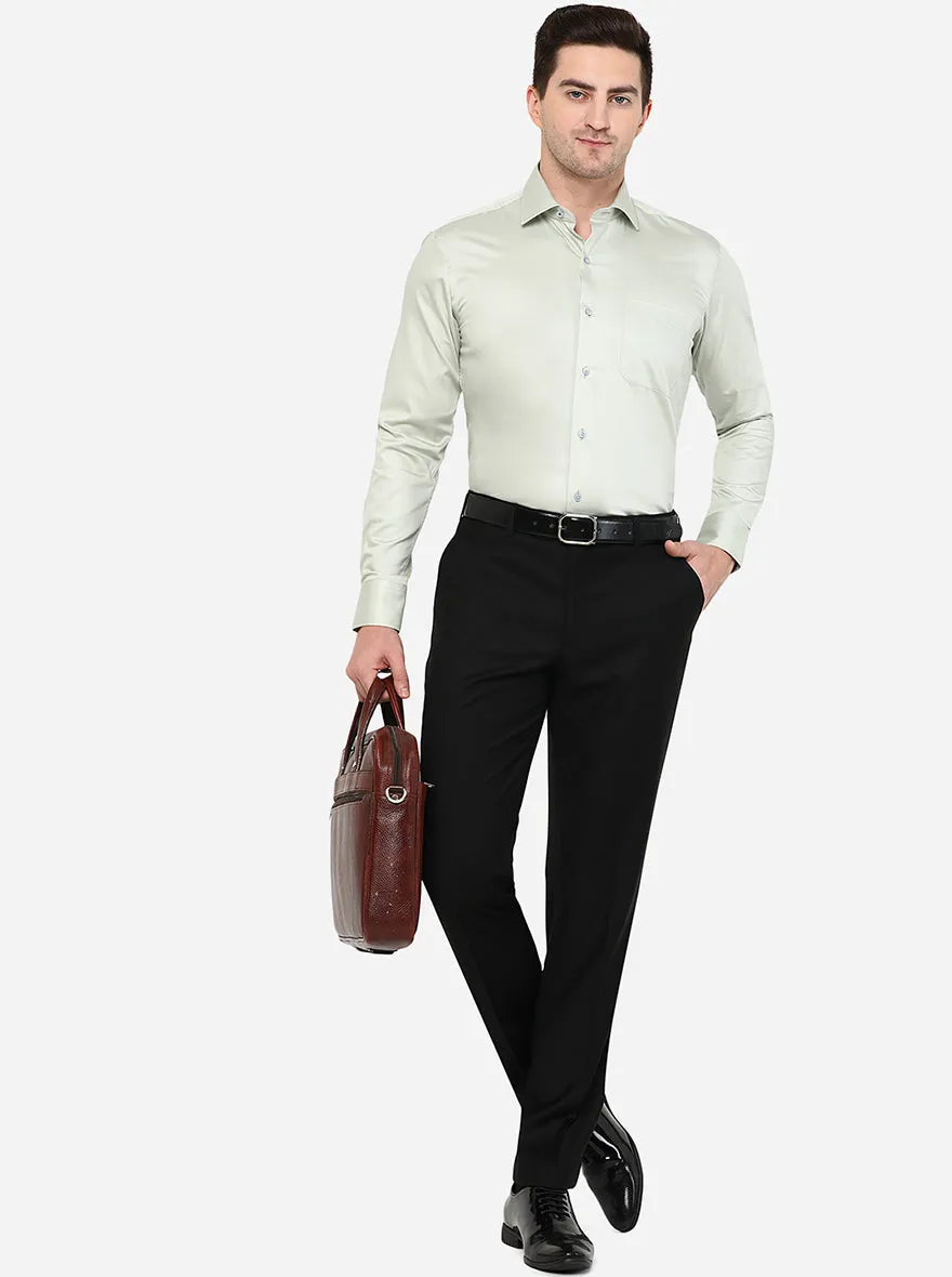Peacock Green Solid Slim Fit Formal Shirt | Metal