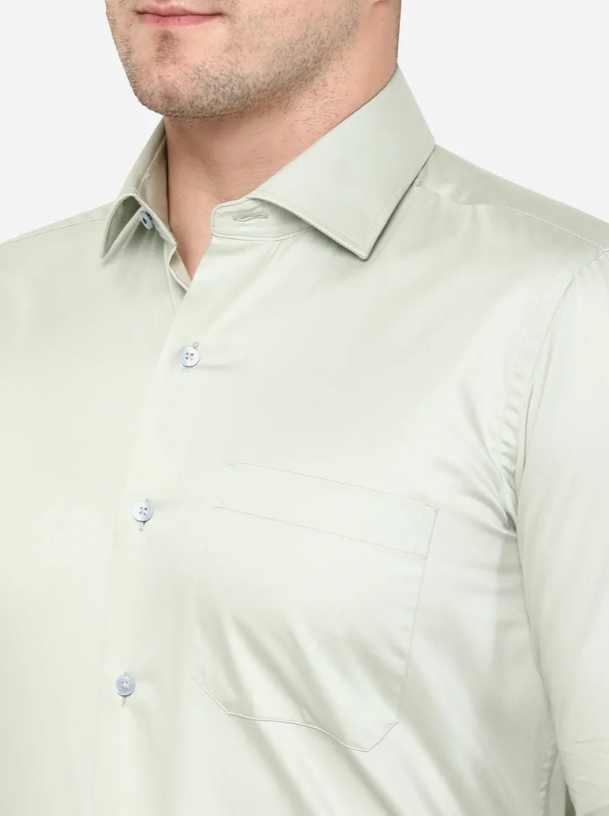Peacock Green Solid Slim Fit Formal Shirt | Metal