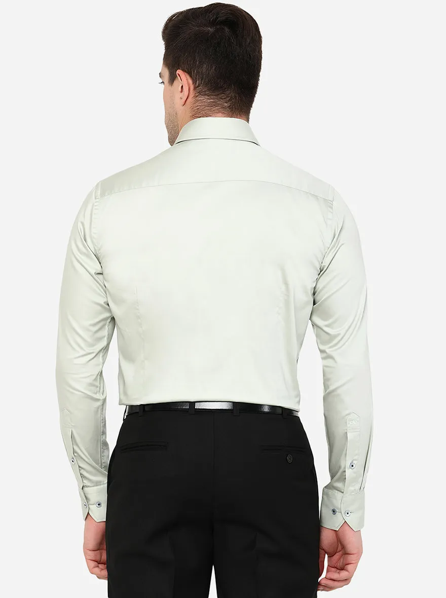 Peacock Green Solid Slim Fit Formal Shirt | Metal