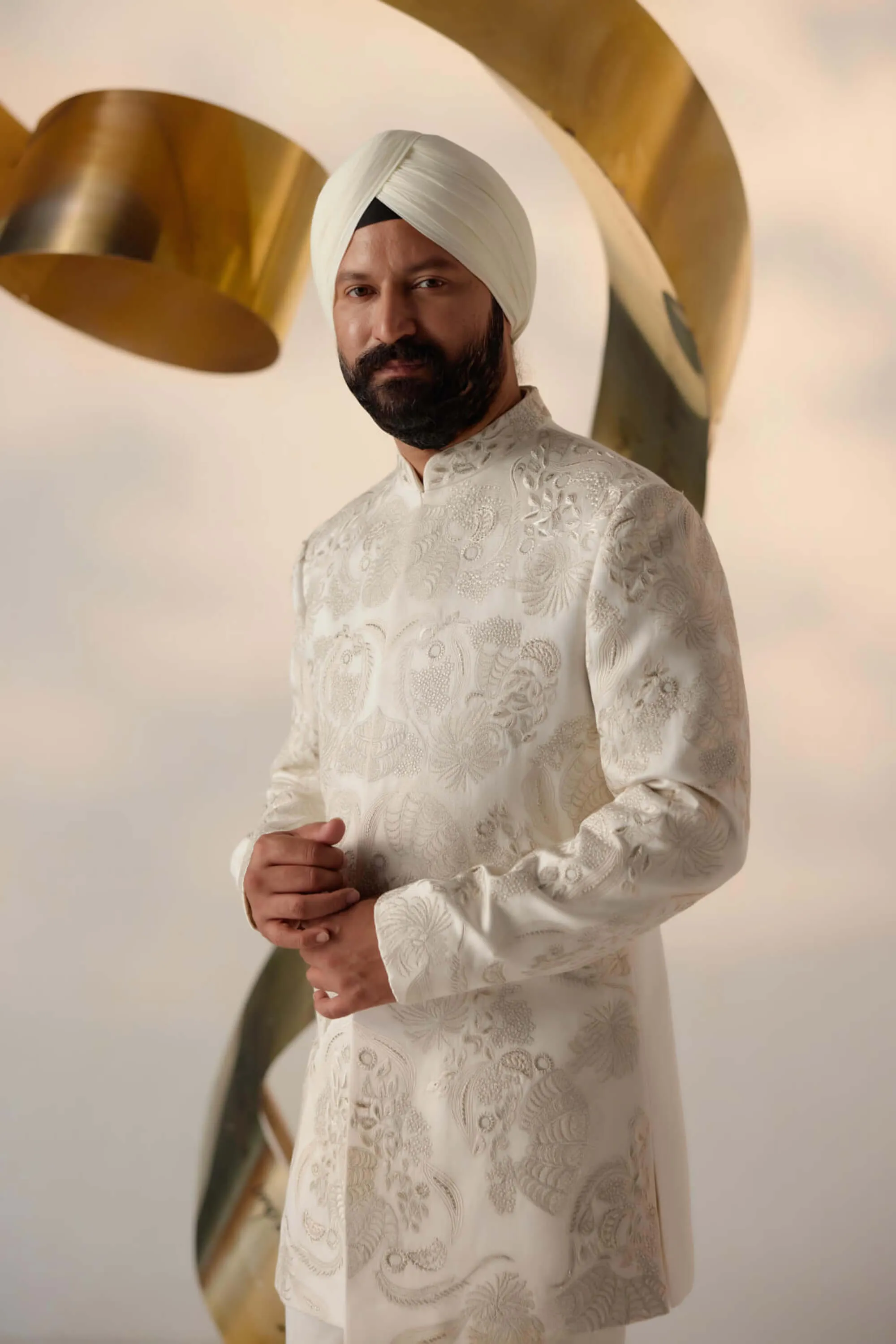 Pearl long bandhgala and trousers