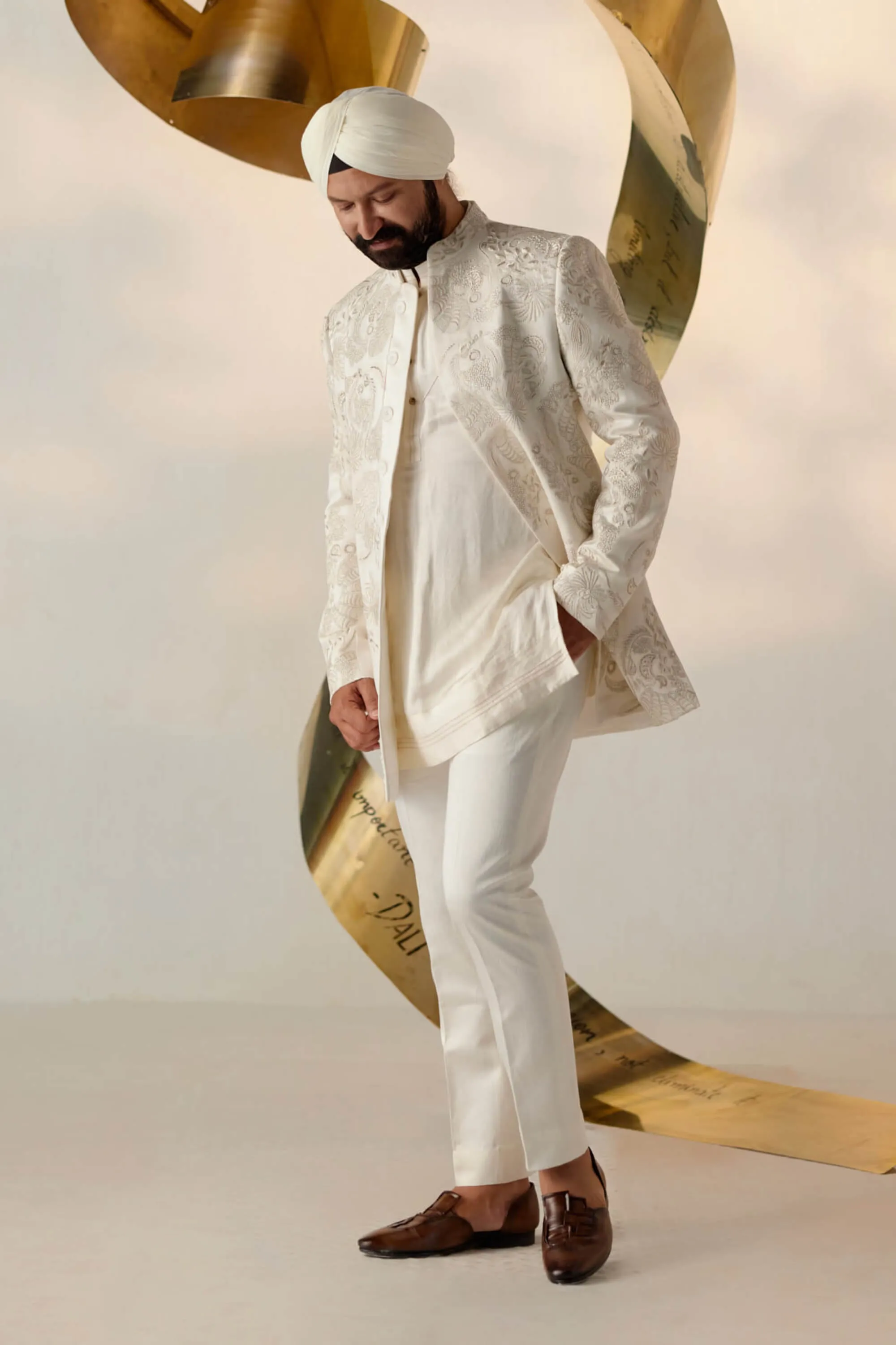 Pearl long bandhgala and trousers