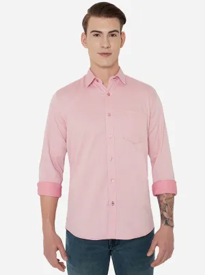Pink Printed Slim Fit Casual Shirt | JadeBlue