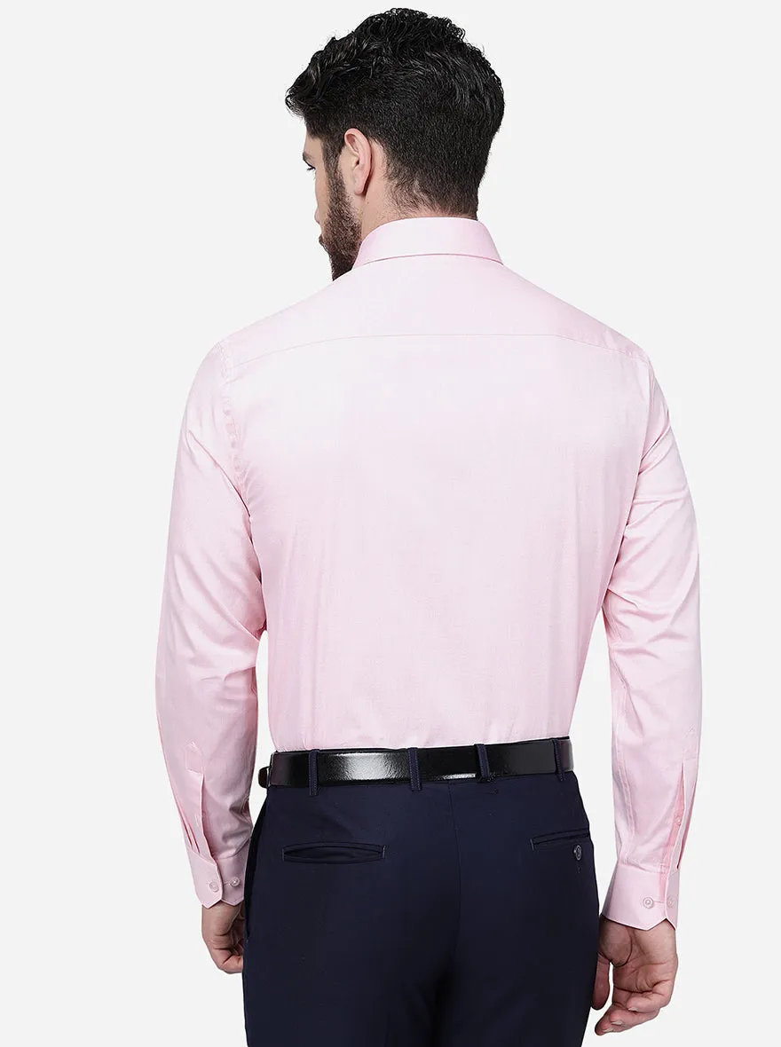 Pink Solid Regular Fit Formal Shirt | JadeBlue