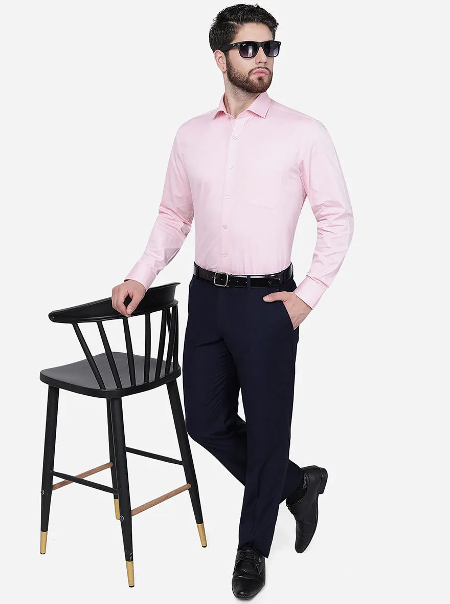 Pink Solid Regular Fit Formal Shirt | JadeBlue