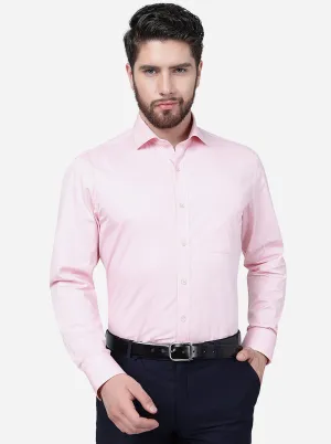 Pink Solid Regular Fit Formal Shirt | JadeBlue