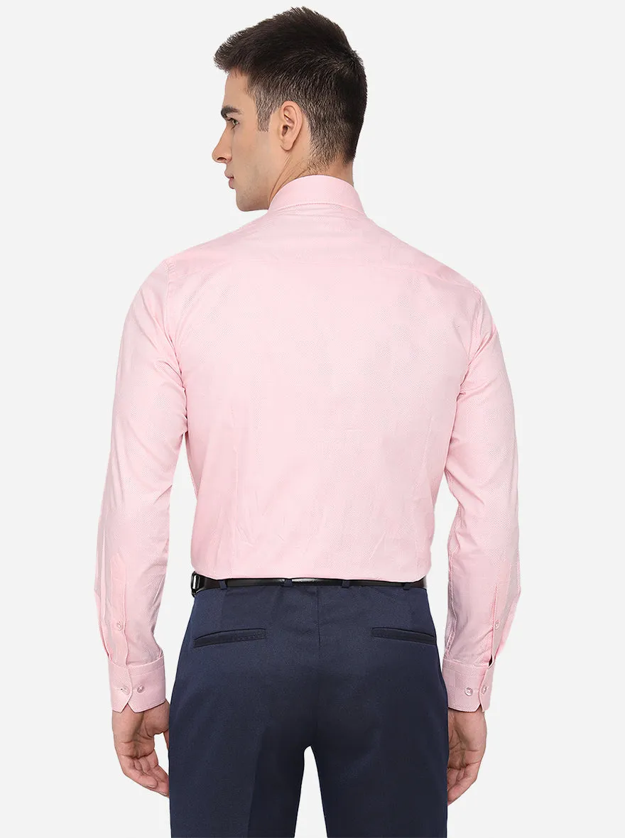 Pink Solid Slim Fit Formal Shirt | Metal