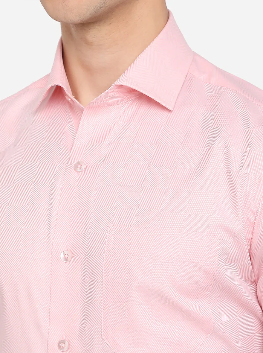 Pink Solid Slim Fit Formal Shirt | Metal