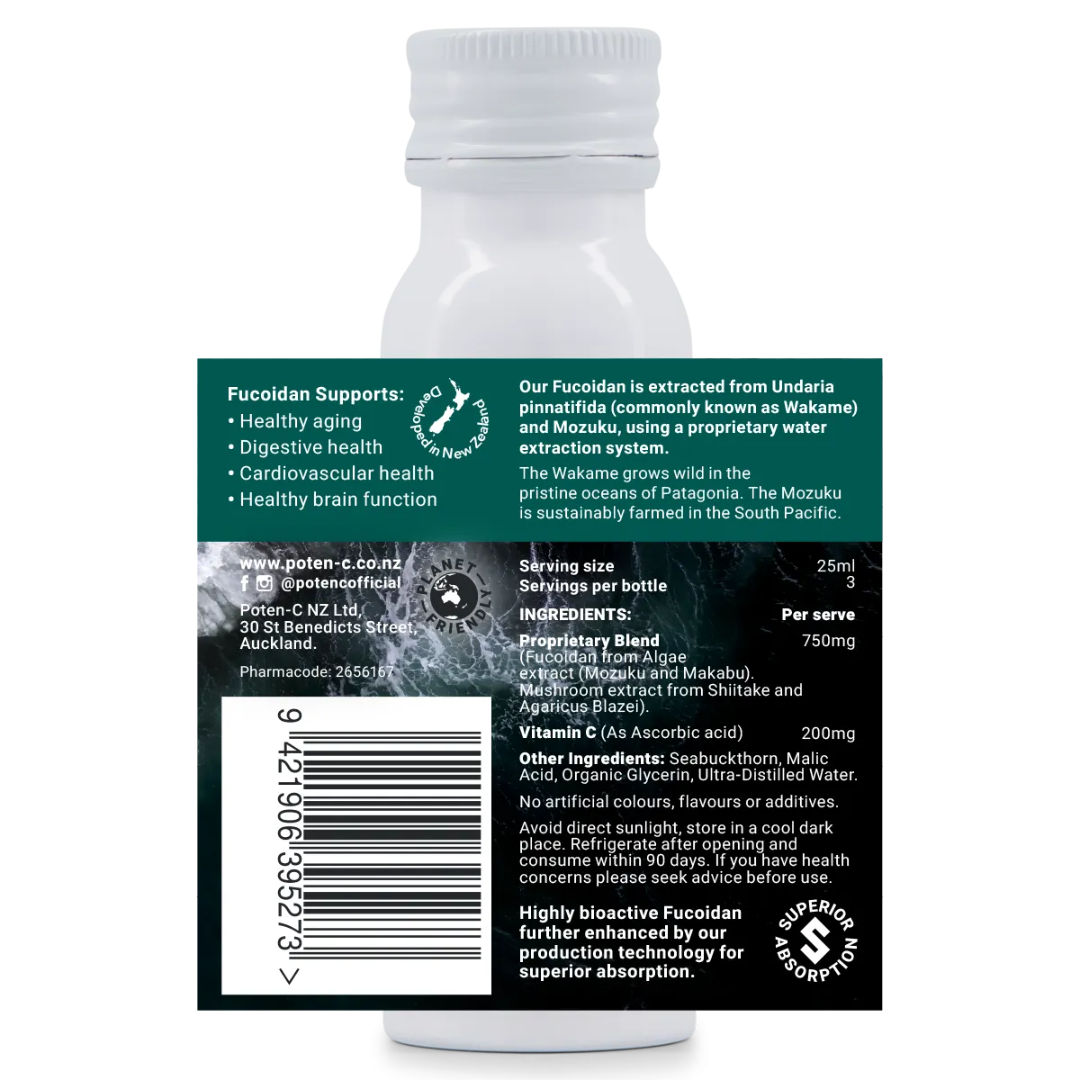 Poten-c Superdose Fucoidan   Mushroom 750mg