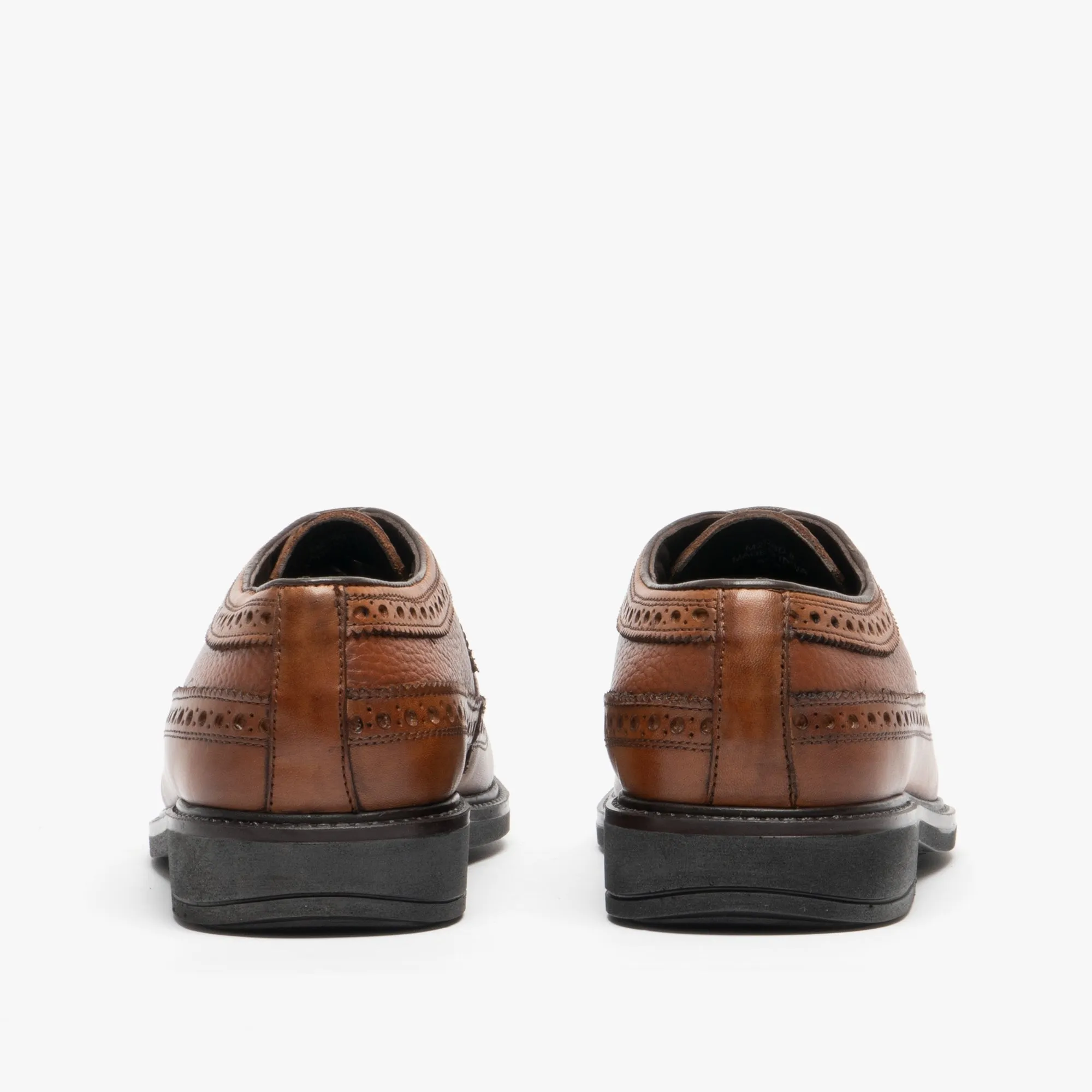 Roamers JAMES Mens Leather Lace Up Brogue Gibson Shoes Brown