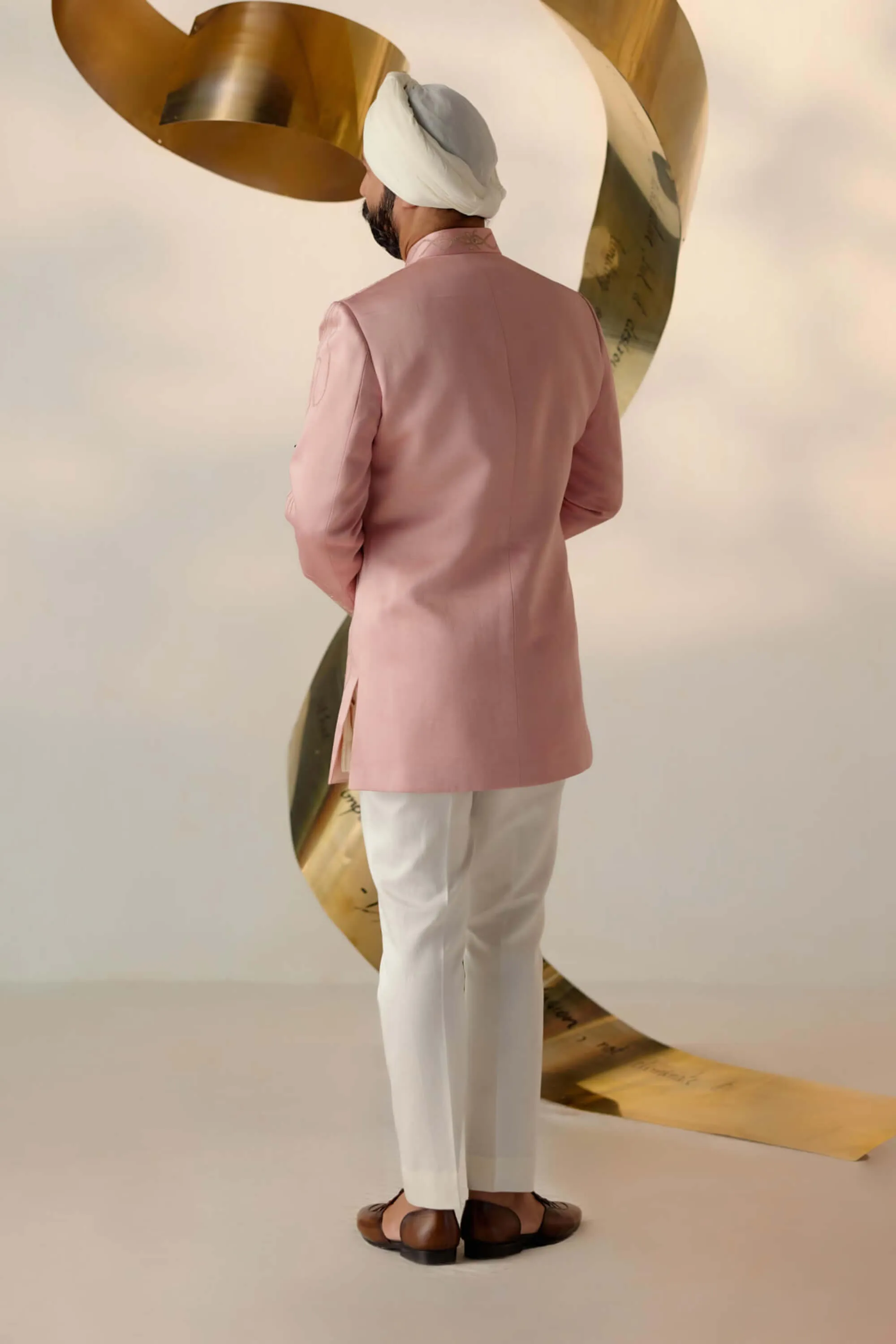 Rose quartz bandhgala and trousers