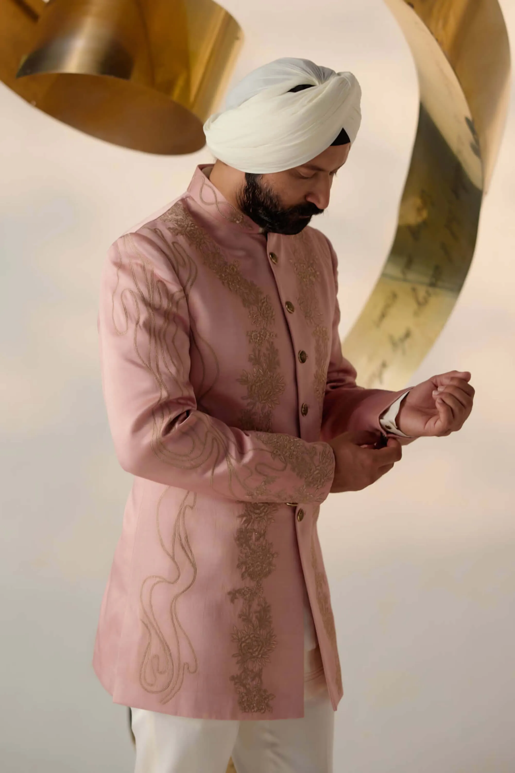 Rose quartz bandhgala and trousers
