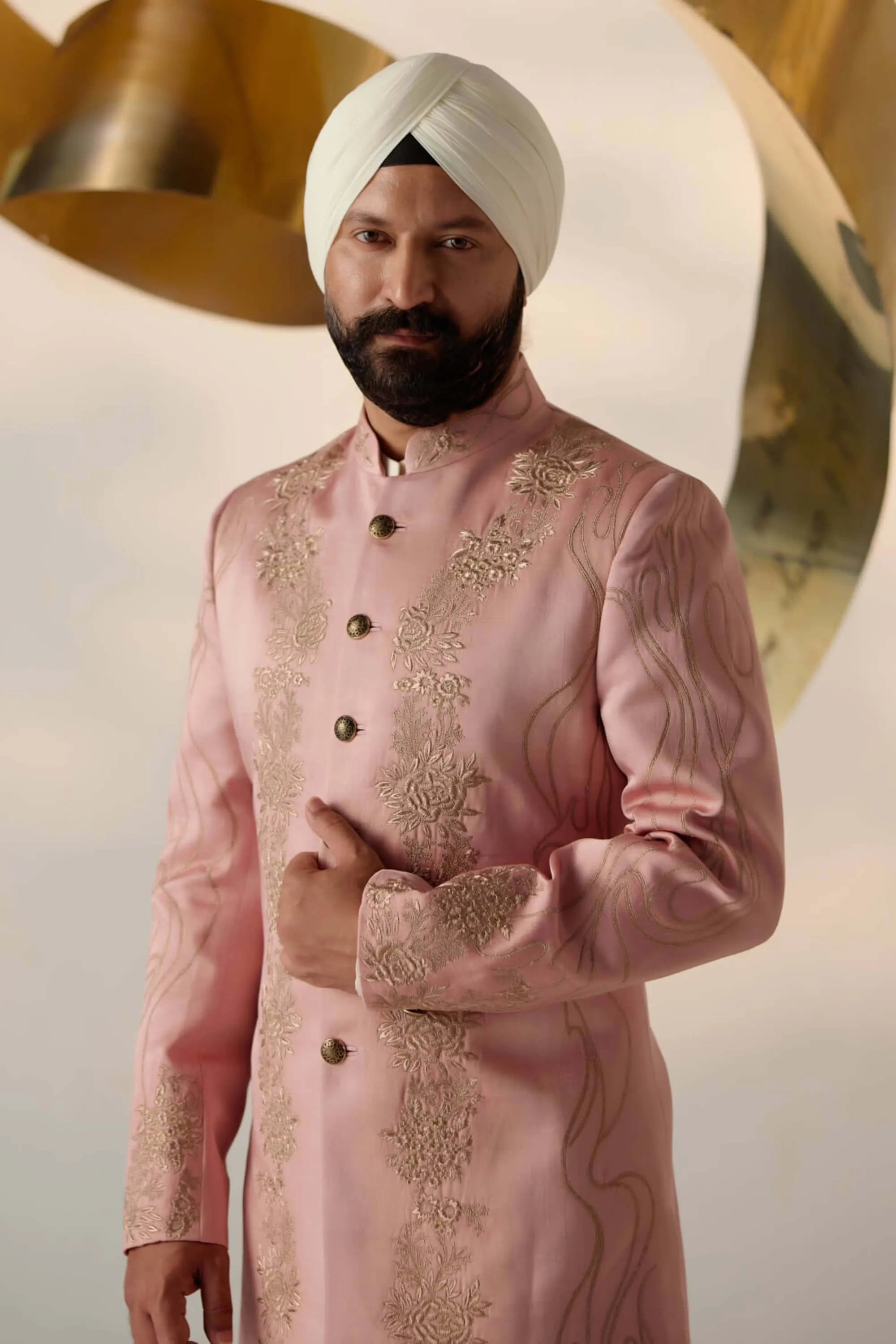 Rose quartz bandhgala and trousers