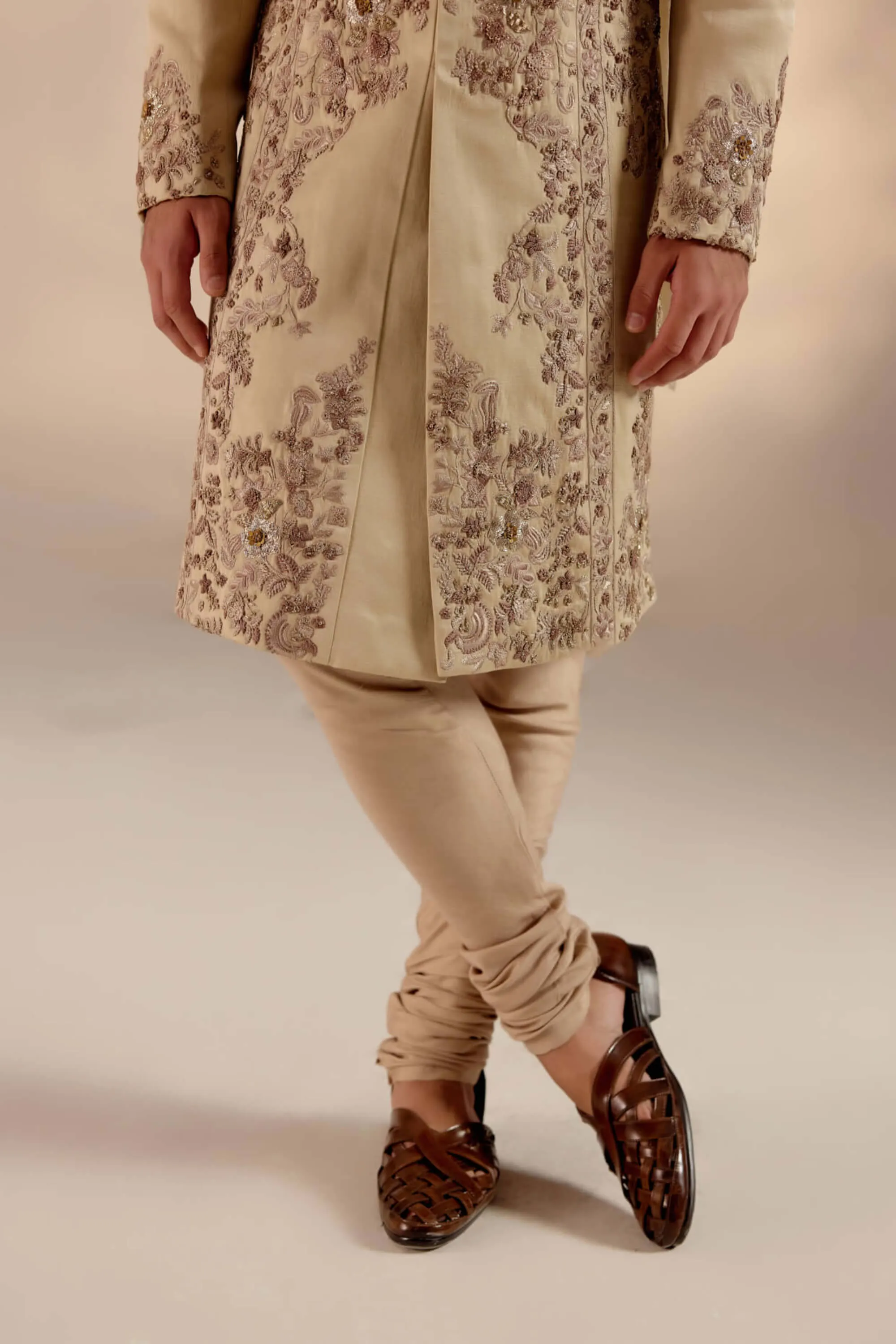 Sand ridge sherwani set