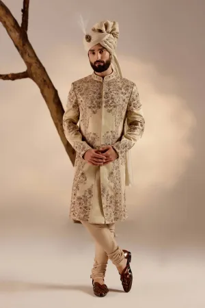Sand ridge sherwani set