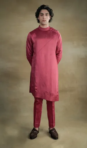 Scarlet kurta and churidar