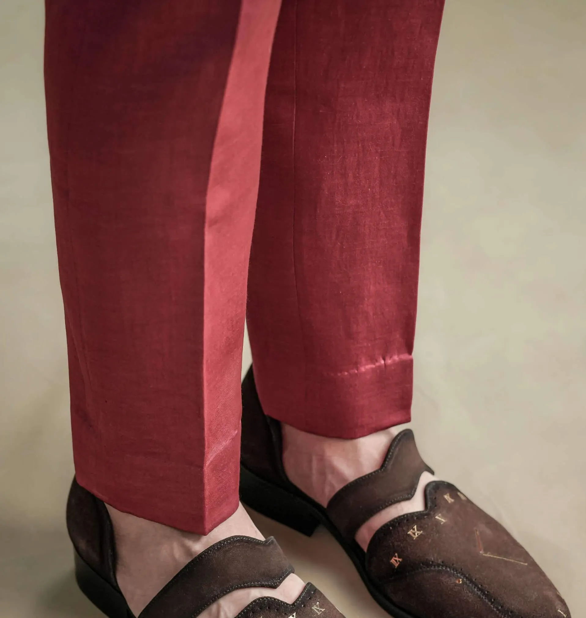 Scarlet kurta and churidar