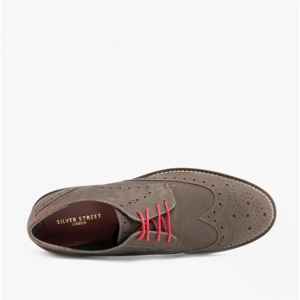 Silver Street London HOLGATE Mens Leather Brogue Shoes Anthracite