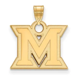 Sterling Silver Gold-plated Miami University Ohio Letter M Small Pendant