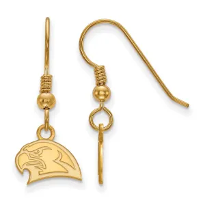 Sterling Silver Gold-plated Miami University Ohio Redhawk Extra Small Dangle Wire Earrings
