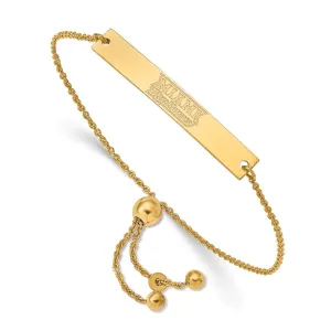 Sterling Silver Gold-plated Miami University Ohio Small Bar Adjustable 9 inch Bracelet