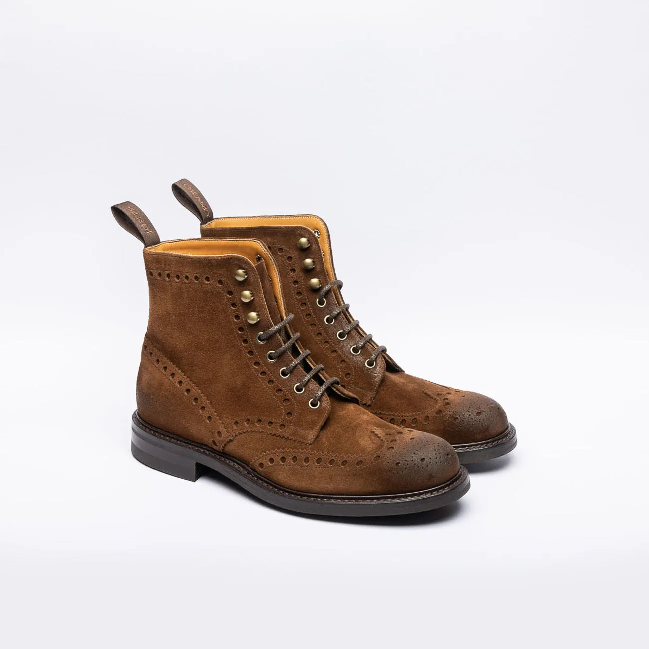 Stivale derby Cheaney Joseph & Sons Tweed R in camoscio marrone (Snuff suede)