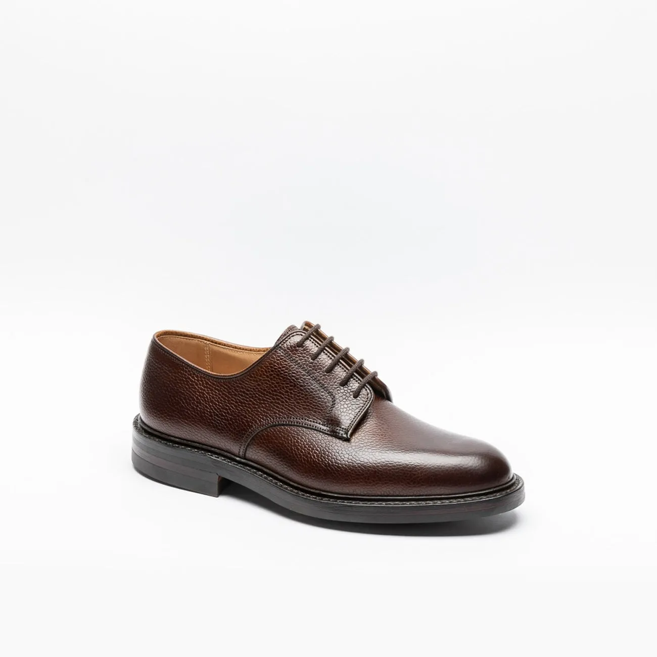 Stringata derby Crockett & Jones Grasmere in pelle martellata marrone