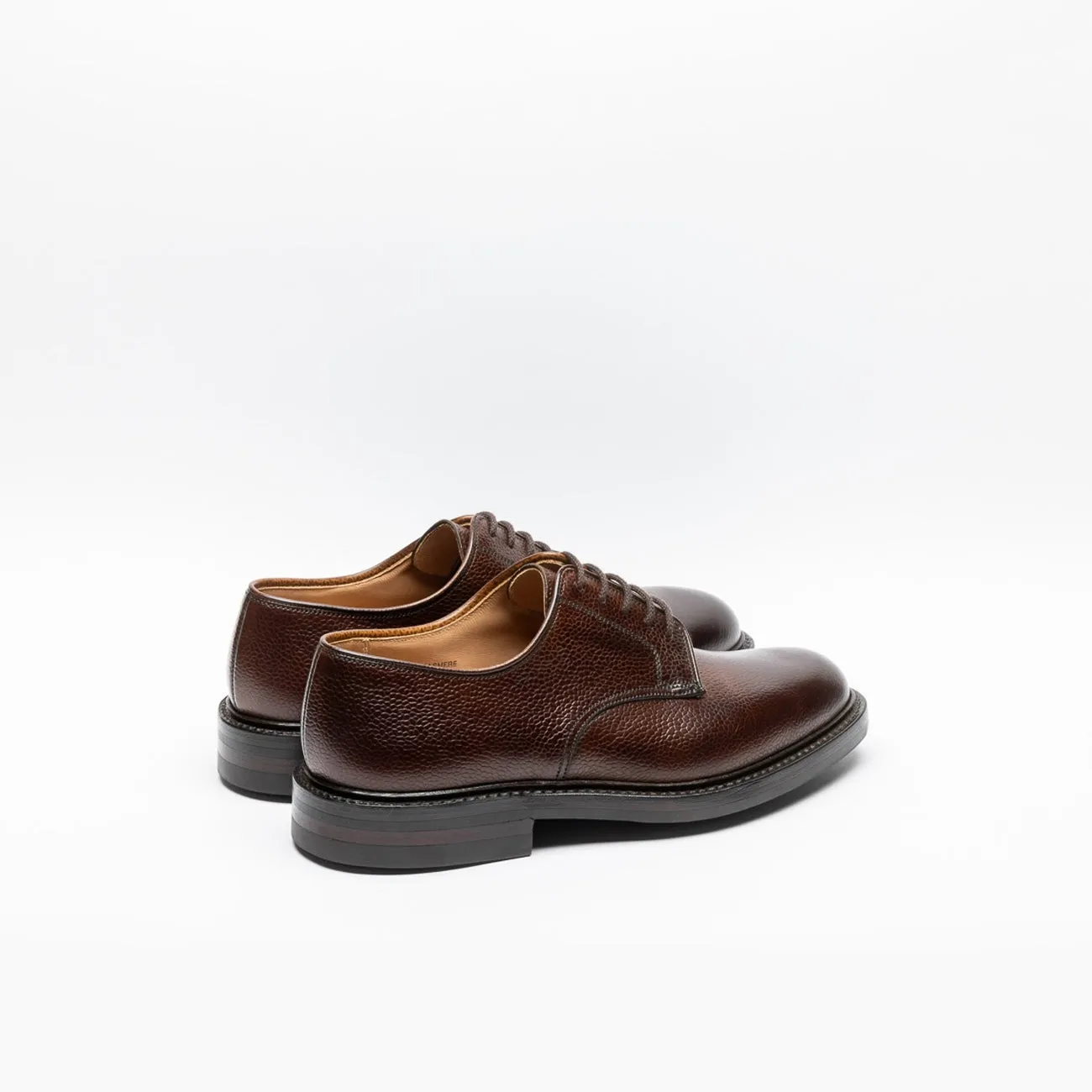 Stringata derby Crockett & Jones Grasmere in pelle martellata marrone