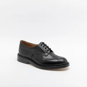 Stringata derby Tricker's Bourton in pelle nera (Suola cuoio)