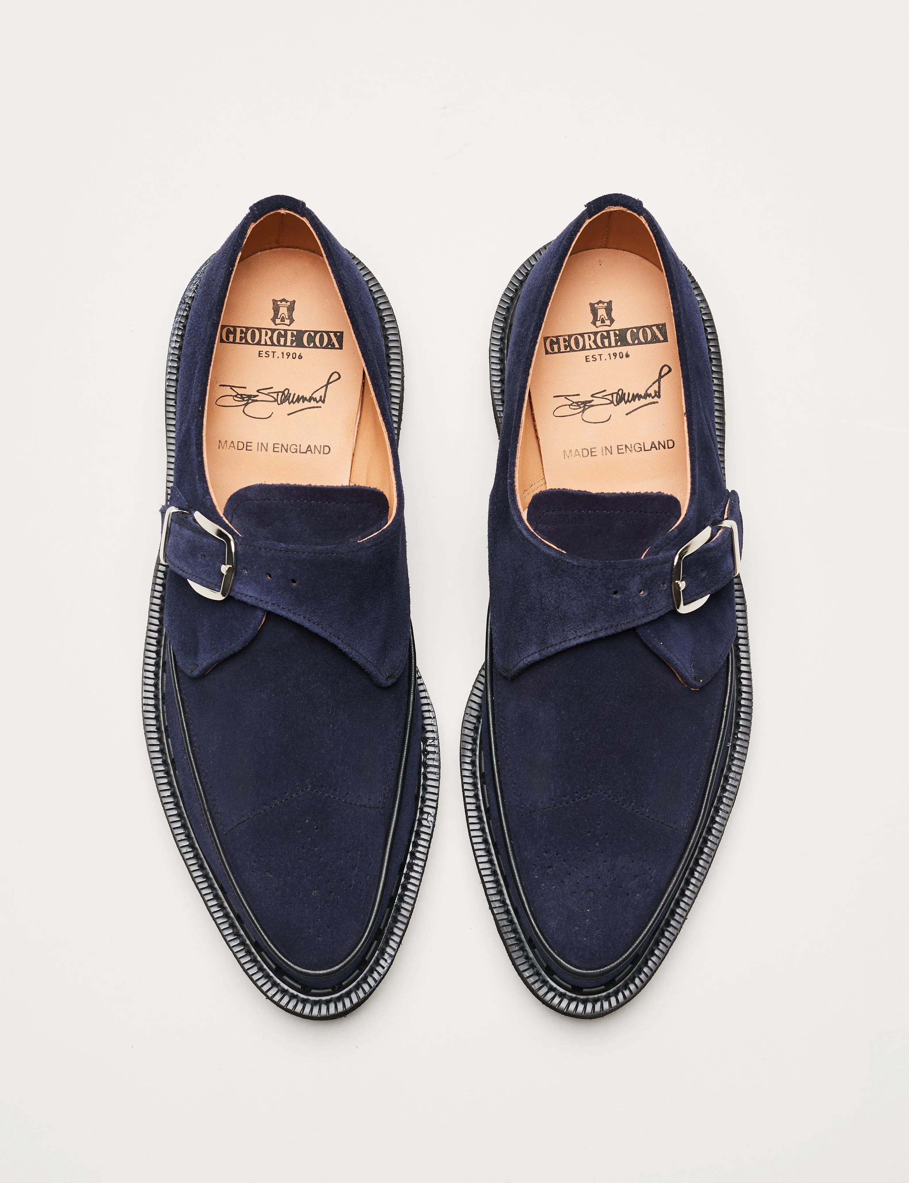 Strummer Monk Navy Suede
