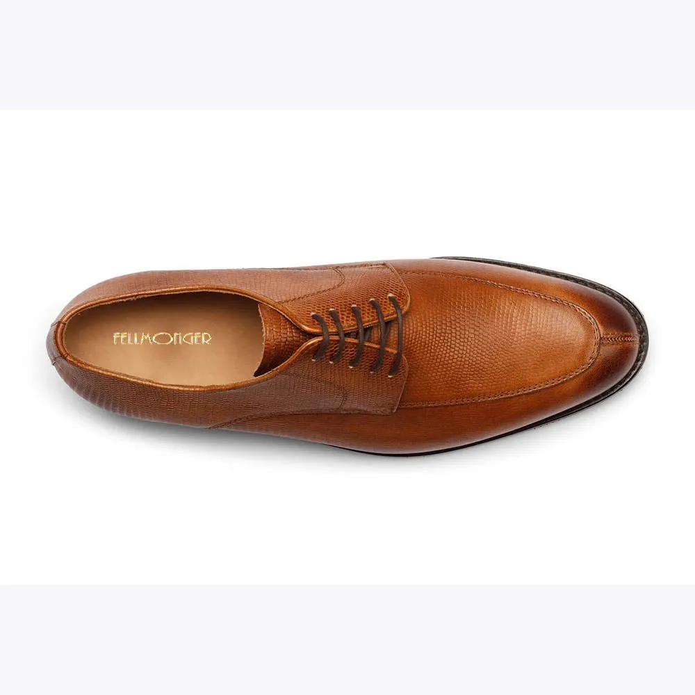 Tan Lizard Print Apron Toe Derby