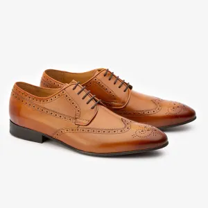 Tan Longwing Derby Wingtips
