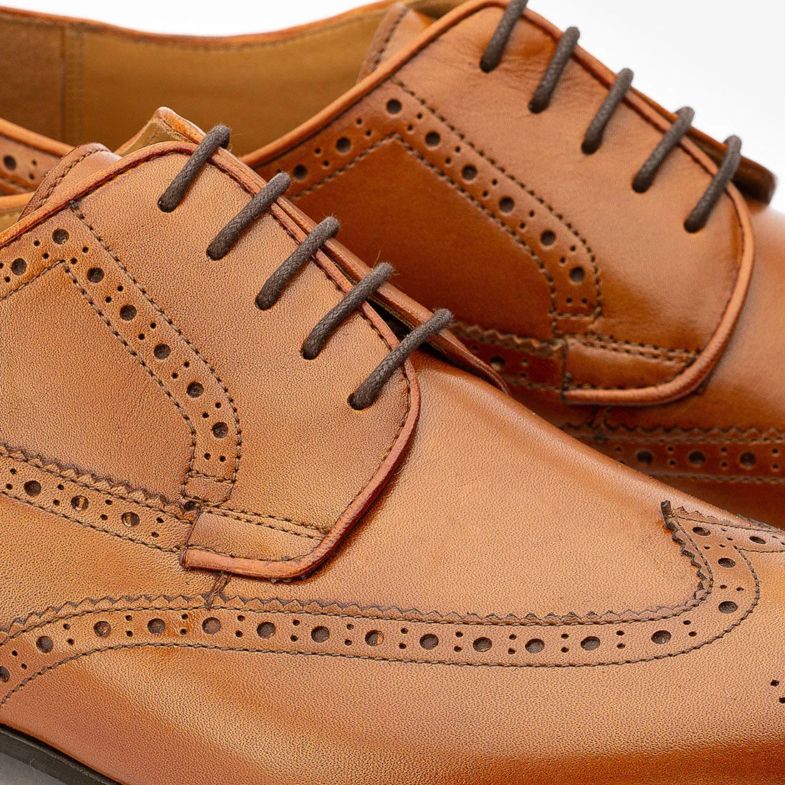 Tan Longwing Derby Wingtips