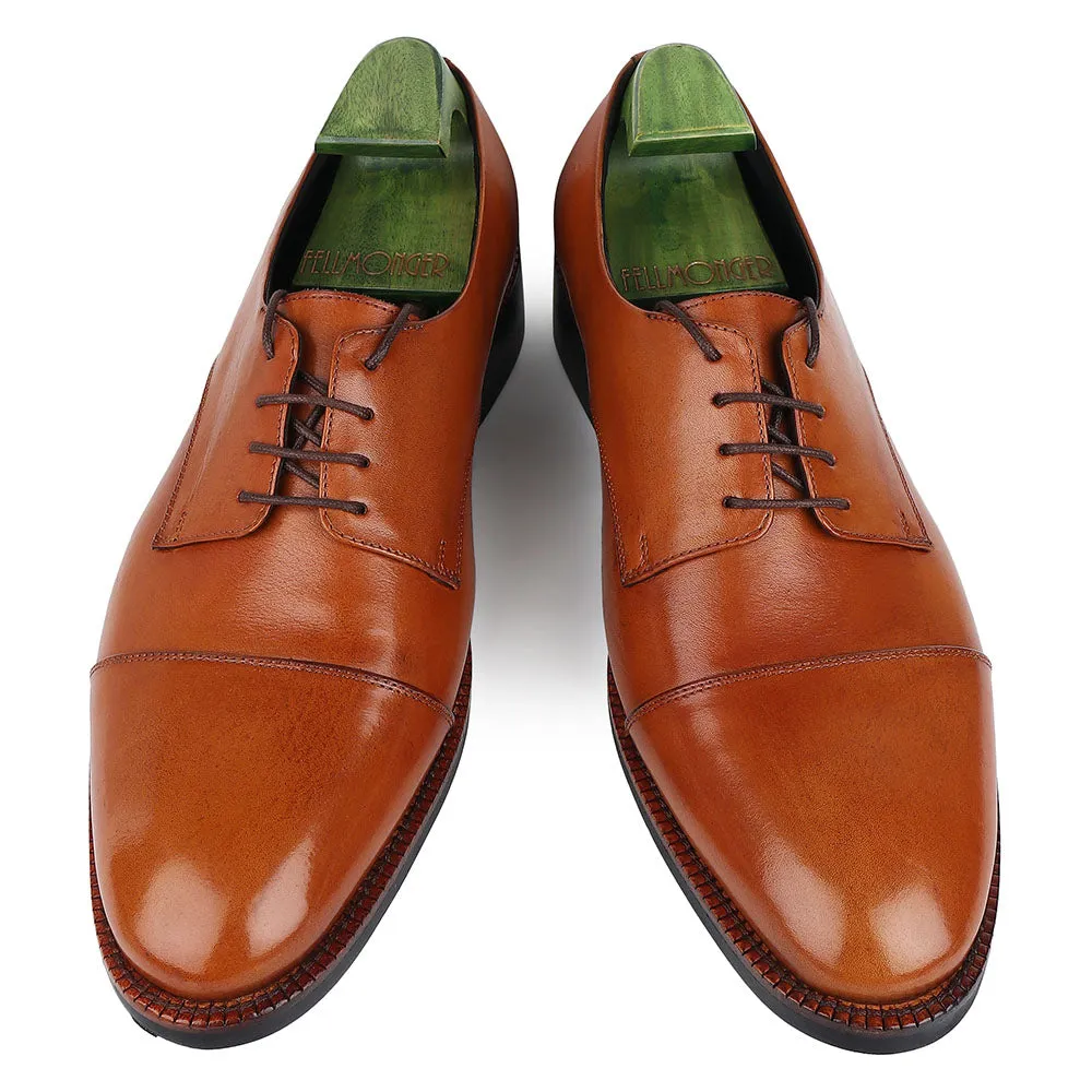 Tan Mirror Glossed Patina Captoe Classic Derby