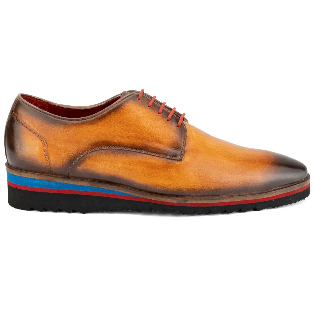 Tan Patina Sporty Sole Derby